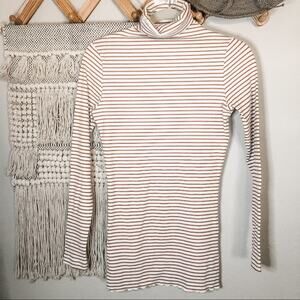 bishop + young cream striped ribbed turtleneck S